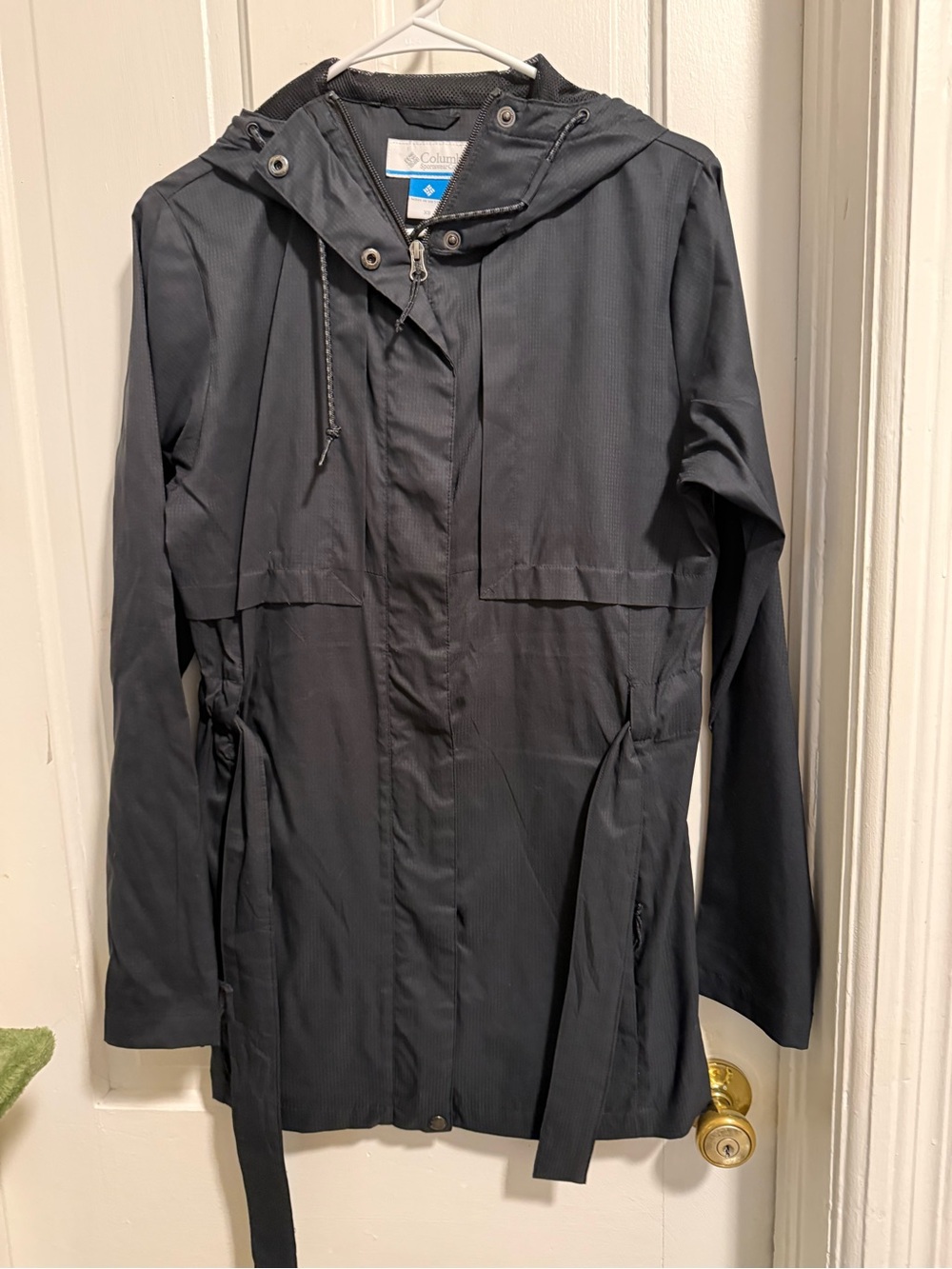 Columbia Women's Dark Gray Hooded wind breaker trench Coat